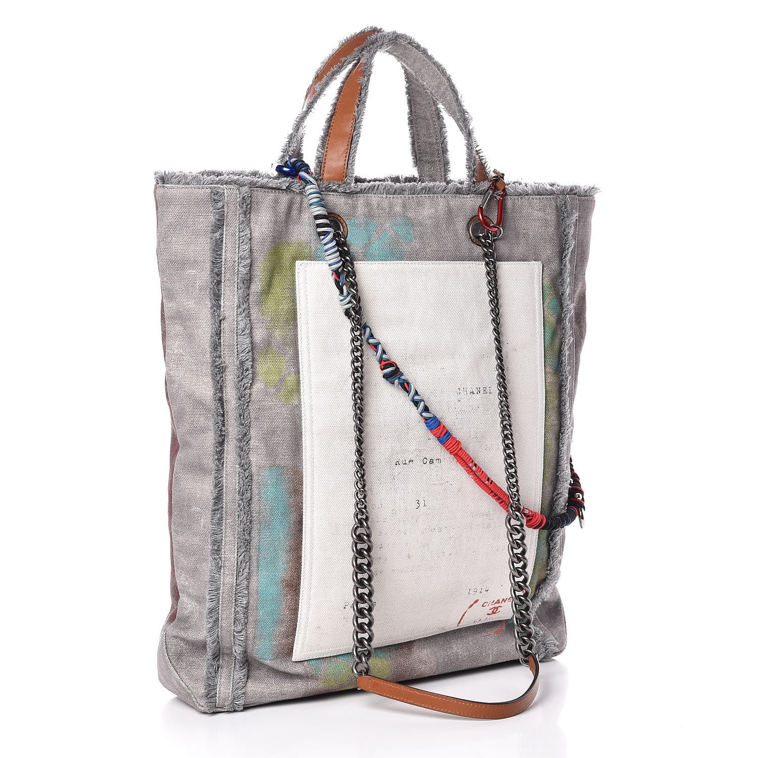 Chanel Canvas Large Graffiti Tote Grey 4 of 10