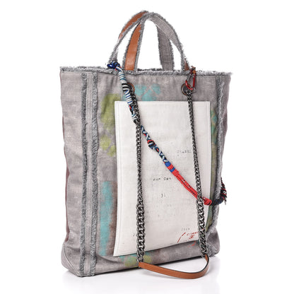 Chanel Canvas Large Graffiti Tote Grey 4 of 10