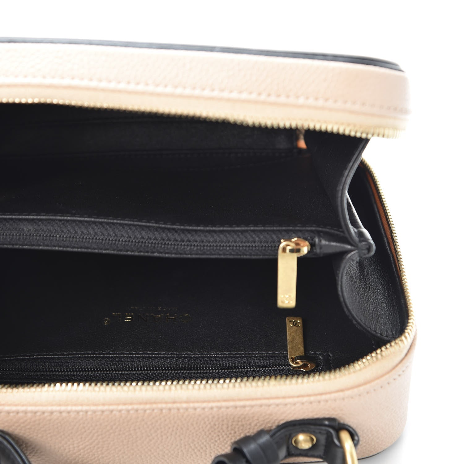 Chanel Caviar Quilted Medium CC Filigree Vanity Case Beige Black 4 of 11