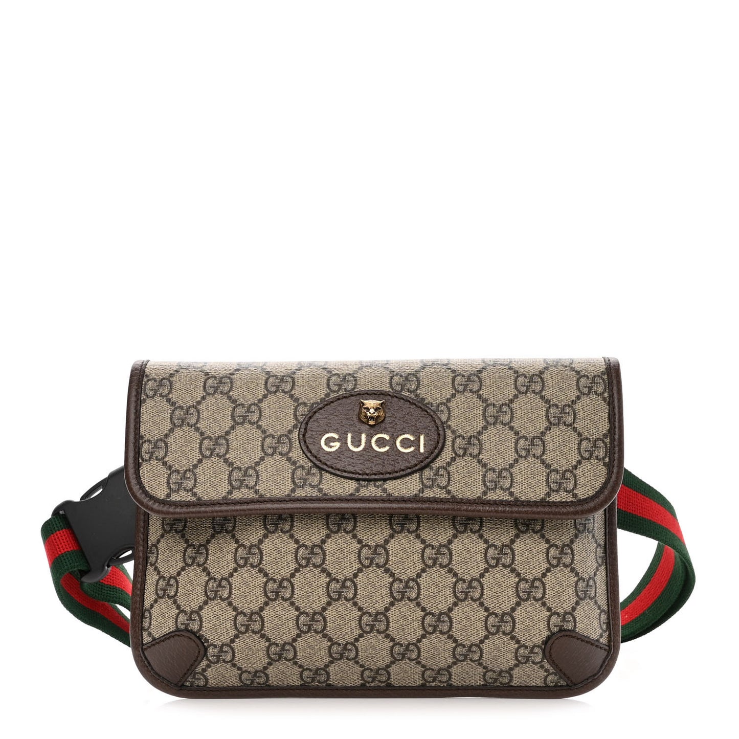 GG Supreme Monogram Neo Vintage Web Belt Bag Brown