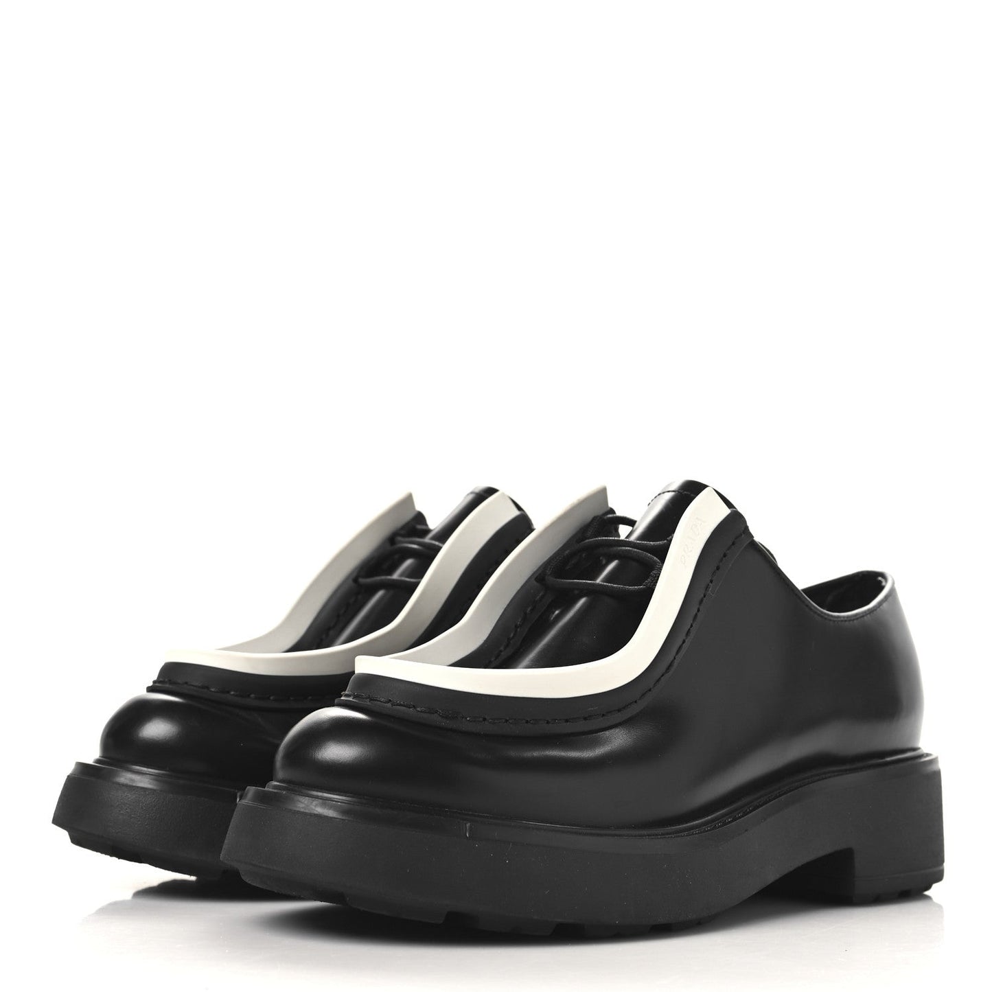 Spazzolato Rois Monolith 55mm Derby Loafers 37 Black White