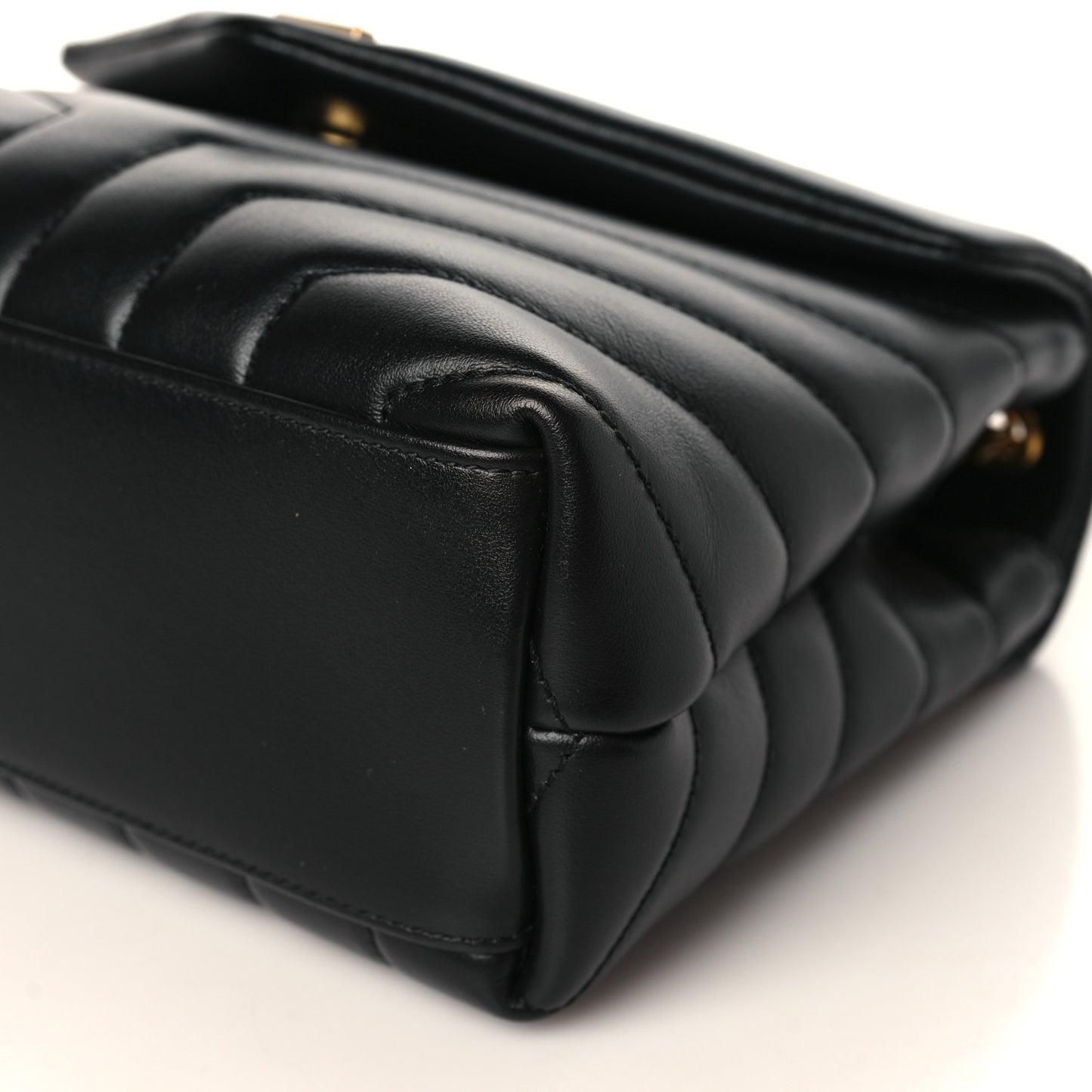 Calfskin Y Quilted Monogram Small Loulou Chain Satchel Black