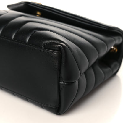 Saint Laurent Calfskin Y Quilted Monogram Small Loulou Chain Satchel Black 9 of 10