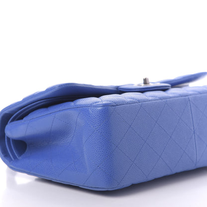 Chanel Caviar Quilted Jumbo Double Flap Blue 6 of 11