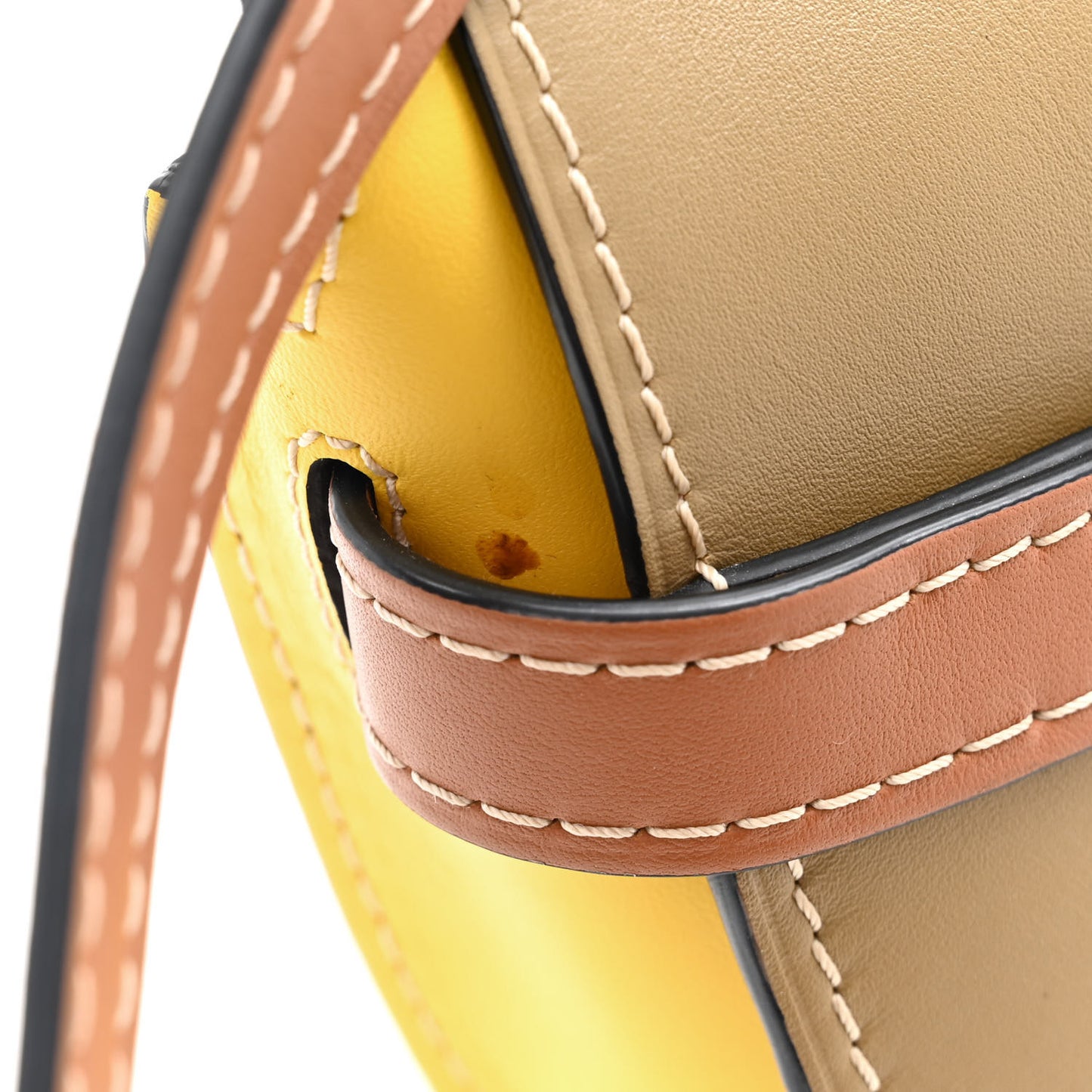 Calfskin Small Gate Crossbody Bag Mocca Yellow Pecan