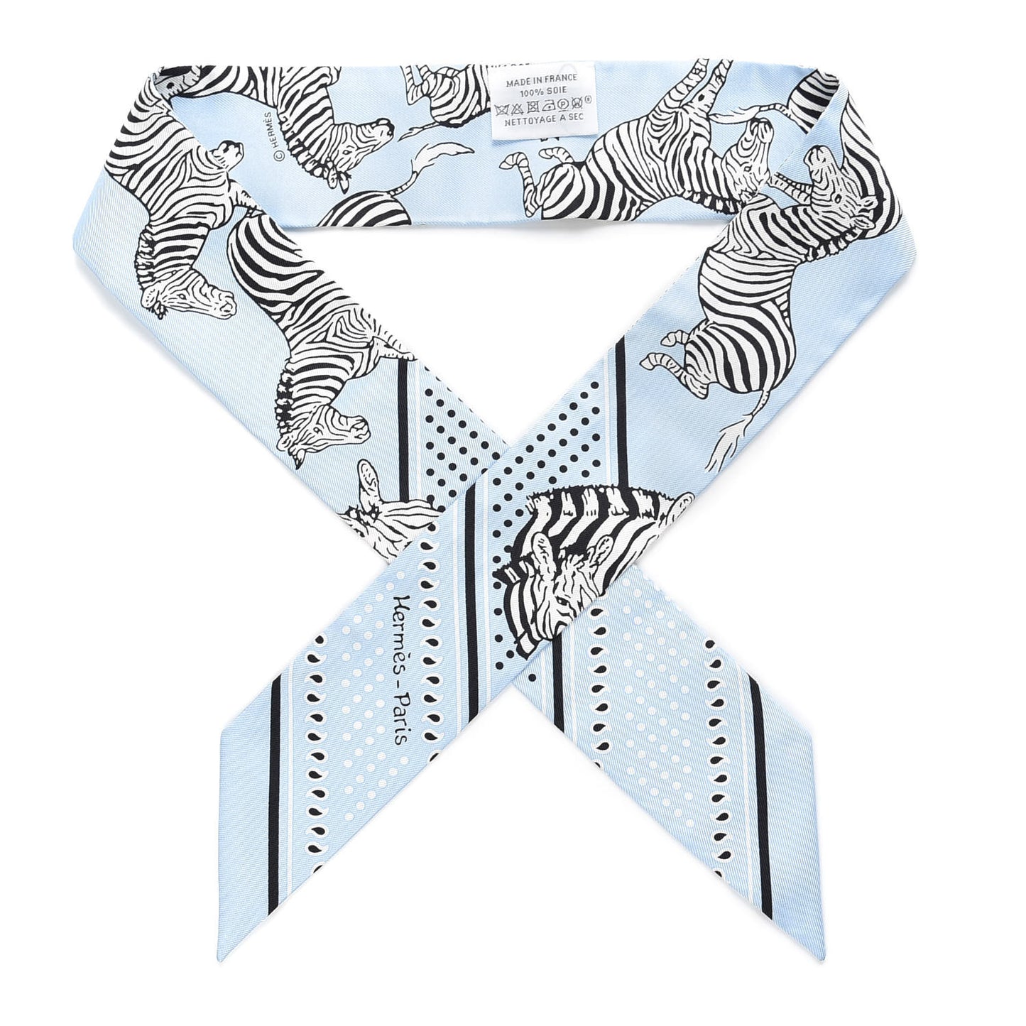 Silk Les Zebres Twilly Ciel Black White