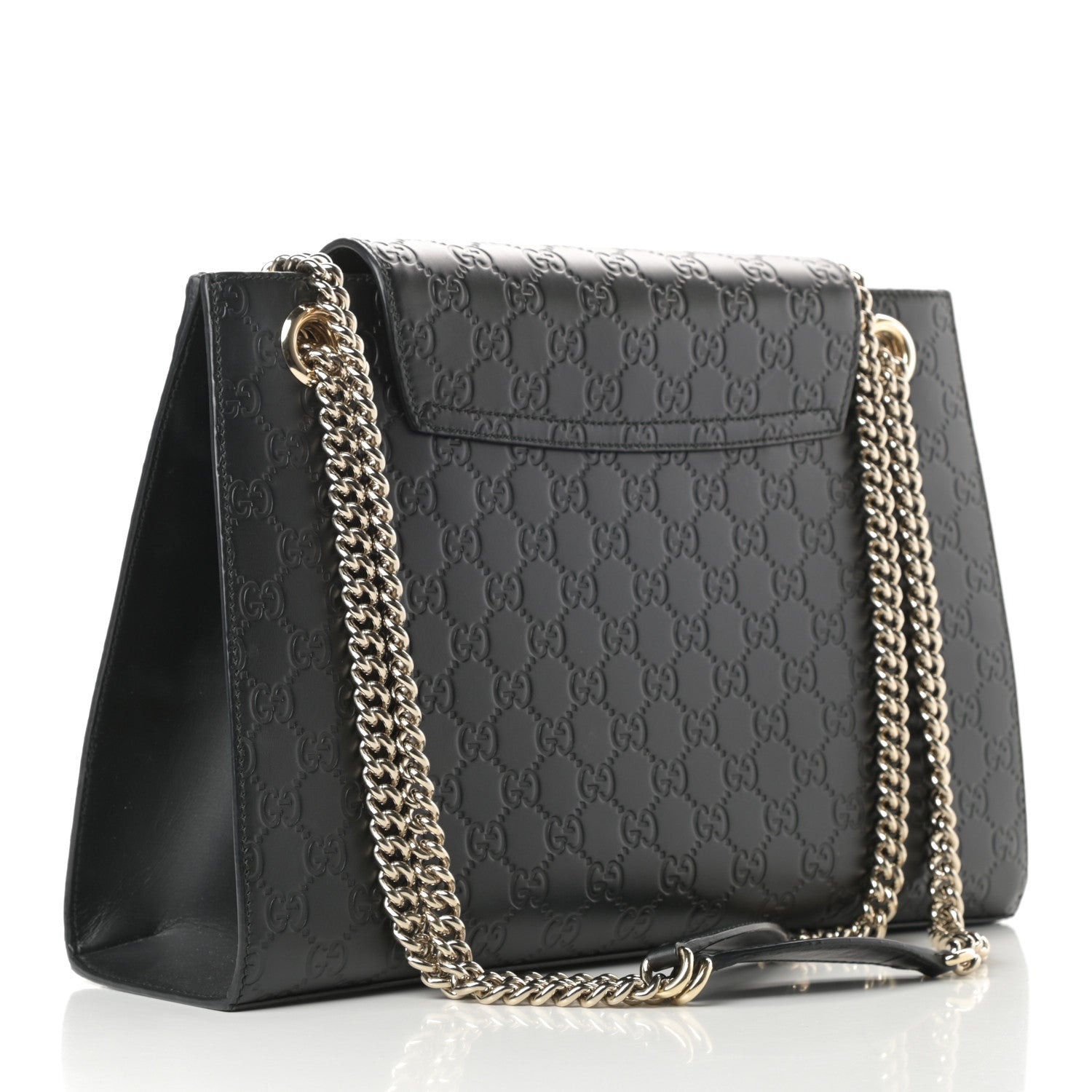 Gucci Guccissima Large Emily Chain Shoulder Bag Black 3 of 17