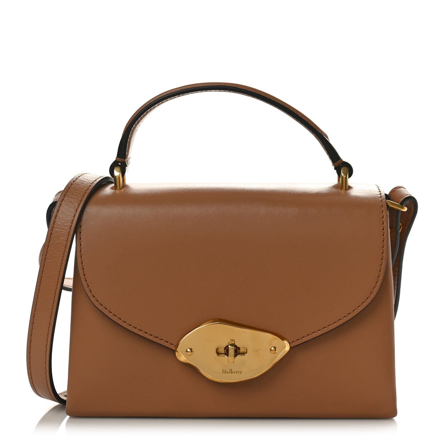 Mulberry High Gloss Calfskin Lana Small Top Handle Sable 1 of 9