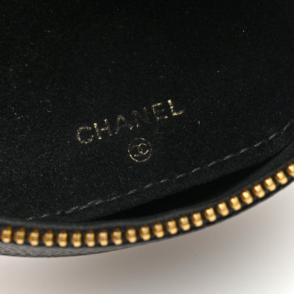 Chanel Caviar Round Jewelry Travel Case Black 6 of 7