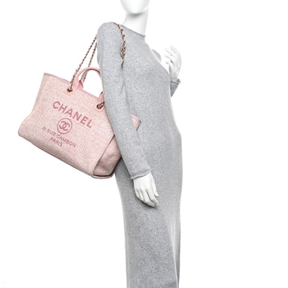 Chanel Lurex Boucle Deauville Medium Tote Pink 2 of 12