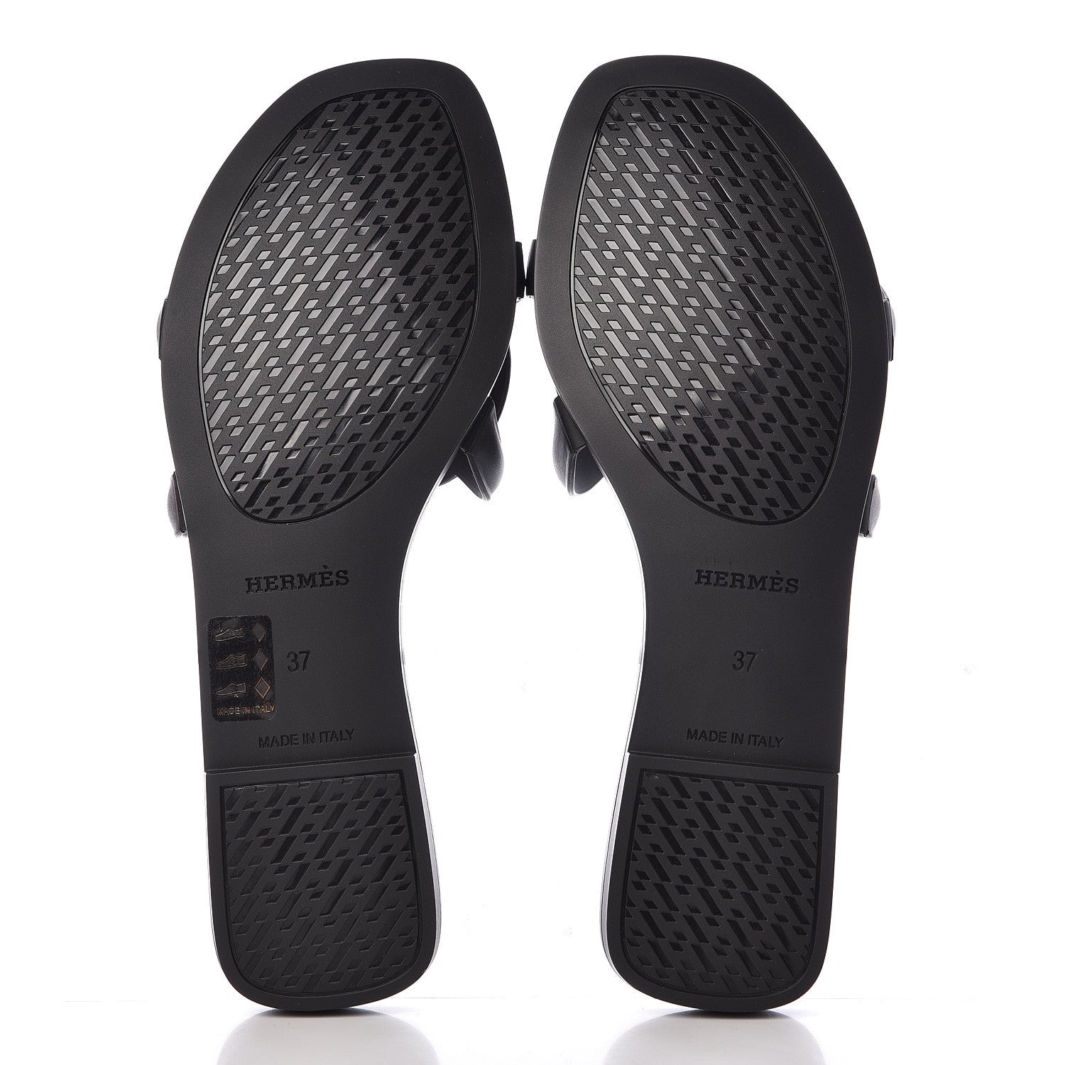 Hermes Rubber Aloha Sandals 37 Black 5 of 8