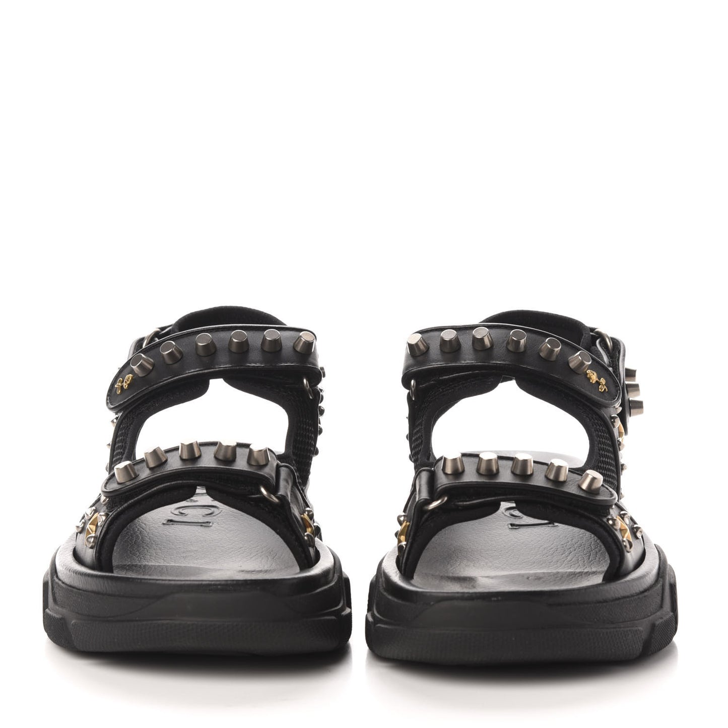 Nappa Mesh Studded Mens Aguru Sandals 10 Black