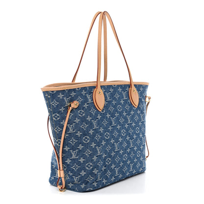 Louis Vuitton Monogram Denim Neo Neverfull MM Blue 3 of 9