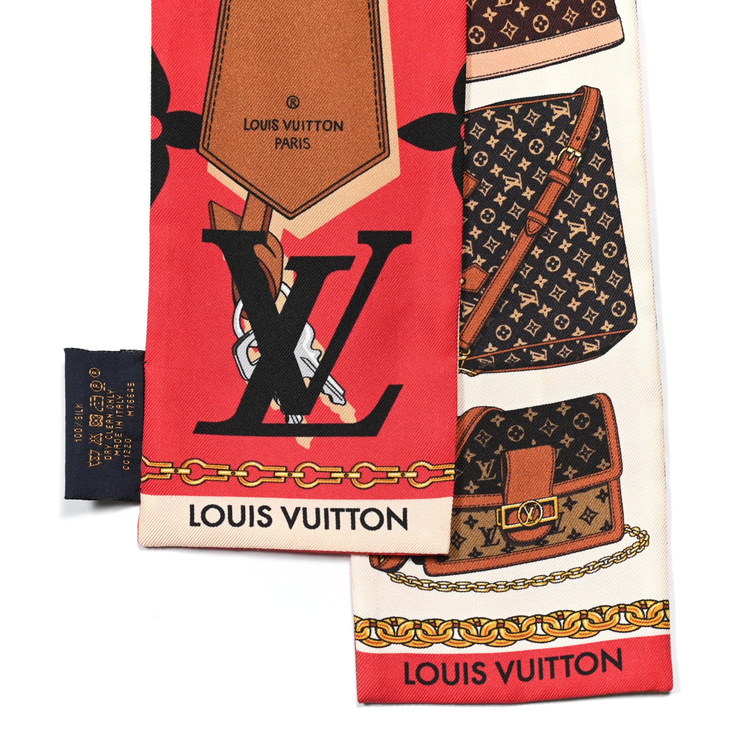 Louis Vuitton Silk Monogram Tribute To Bandeau Red 2 of 10