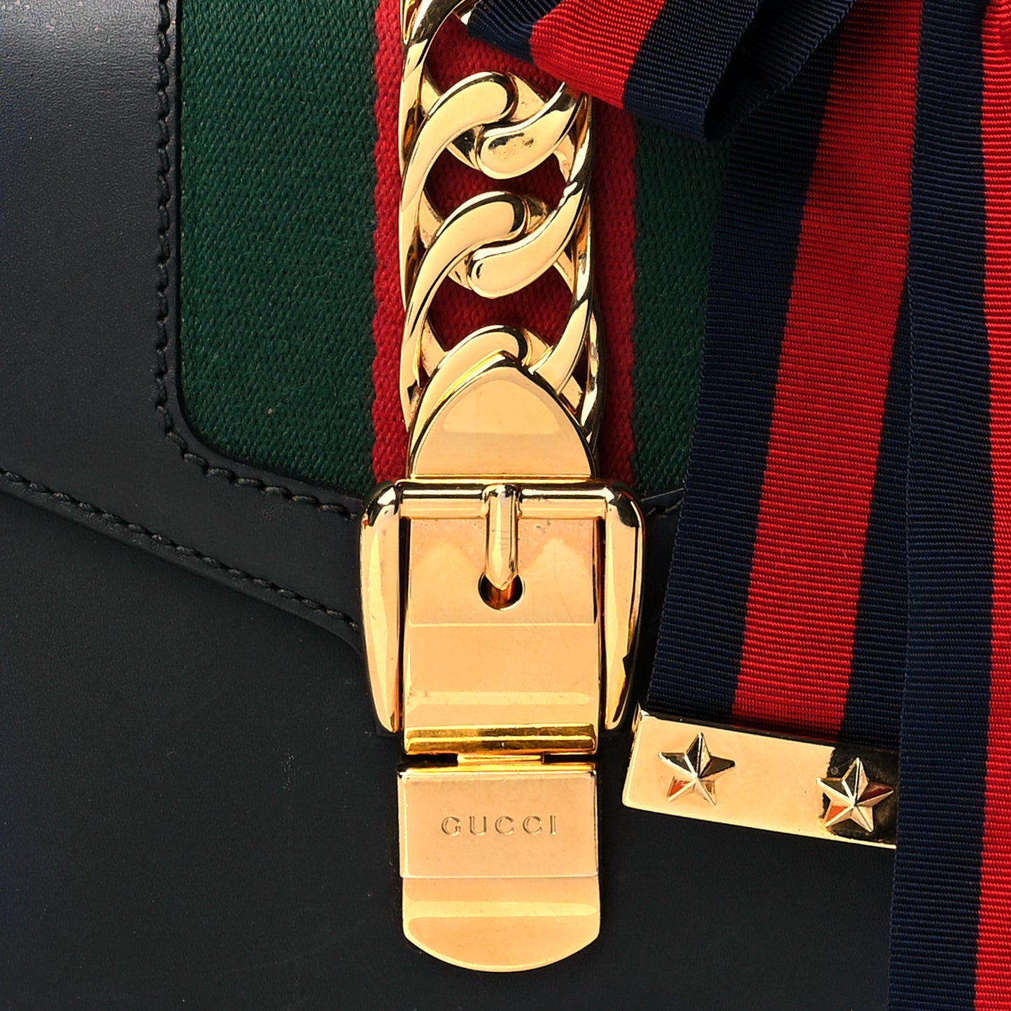 Calfskin Mini Sylvie Chain Shoulder Bag Black