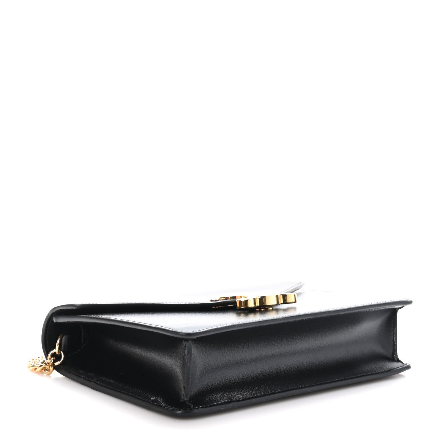 Celine Shiny Calfskin Triomphe Margo Wallet on Chain Black 4 of 11