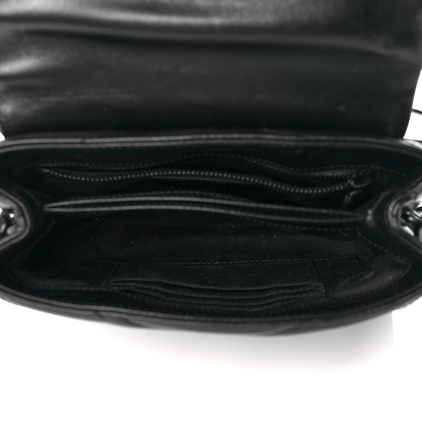 Calfskin Y Quilted Monogram Toy Loulou Crossbody Bag Black