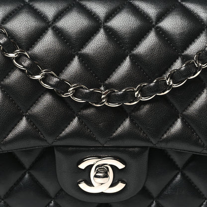 Chanel Lambskin Quilted Medium Double Flap Black 8 of 10