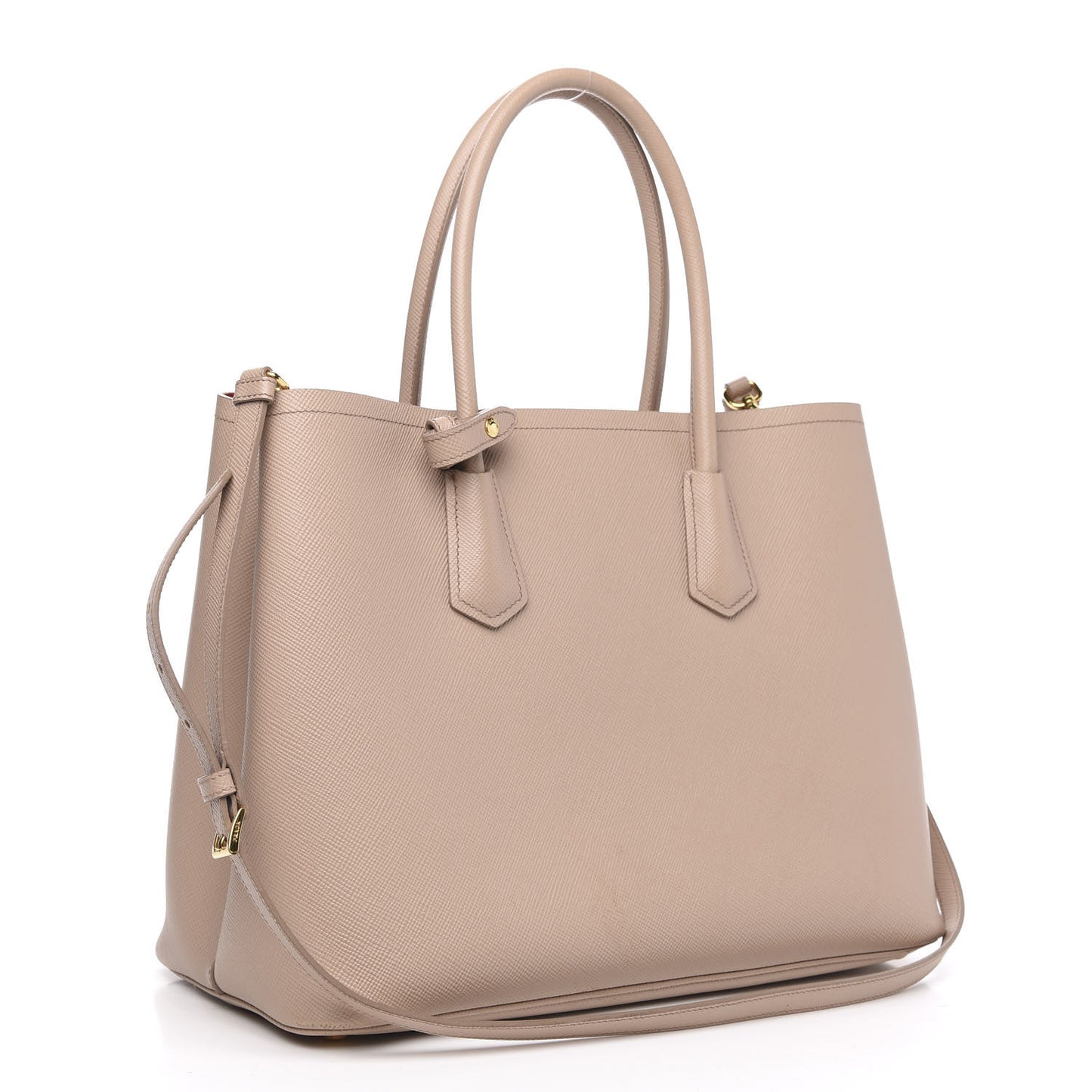 Saffiano Cuir Medium Double Bag Cammeo
