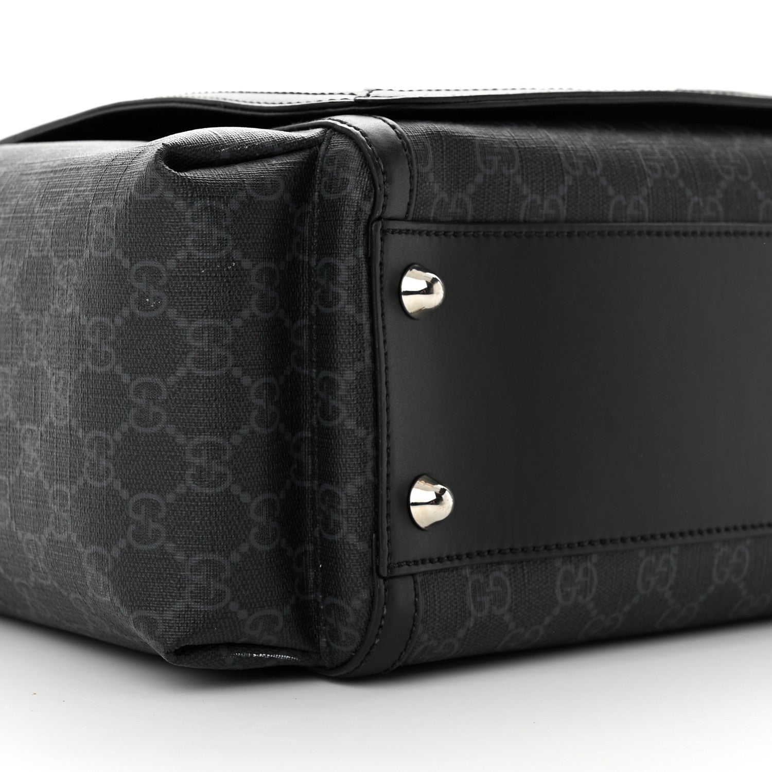 Gucci GG Supreme Monogram Web Messenger Diaper Bag Black Grey 9 of 14