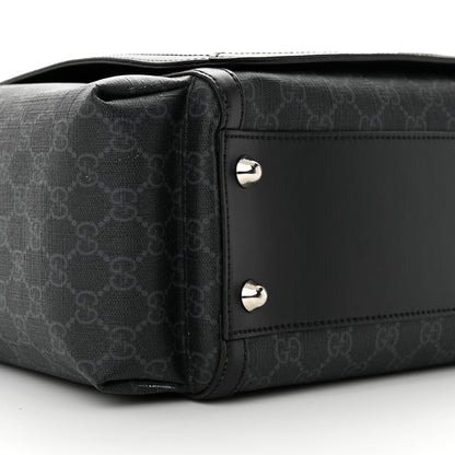 Gucci GG Supreme Monogram Web Messenger Diaper Bag Black Grey 9 of 14