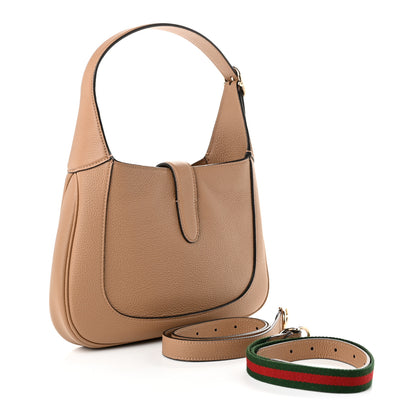 Gucci Grained Calfskin Web Medium Jackie 1961 Hobo Taupe 3 of 10