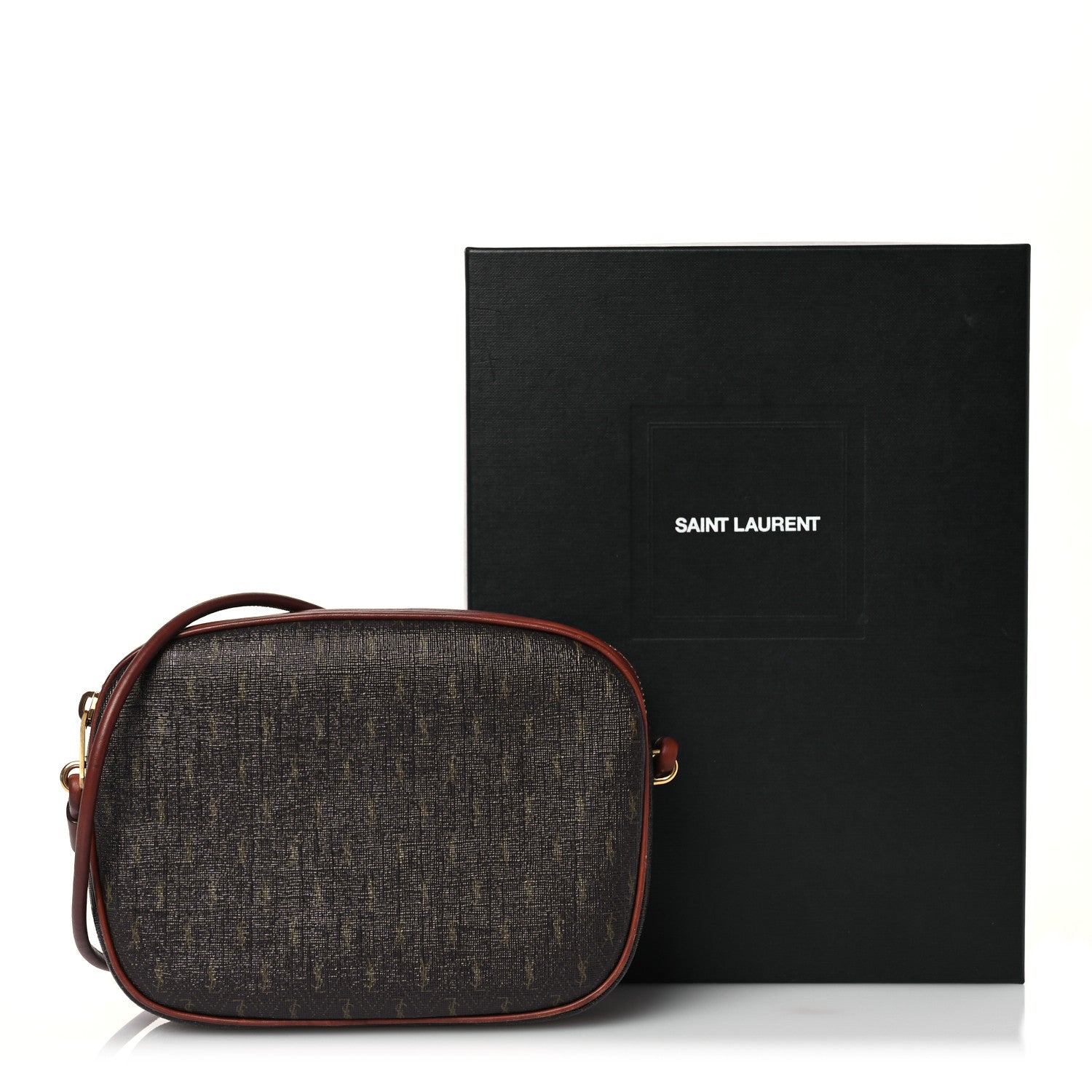Saint Laurent Canvas Smooth Calfskin Le Monogramme Small Camera Bag Chestnut 18 of 18