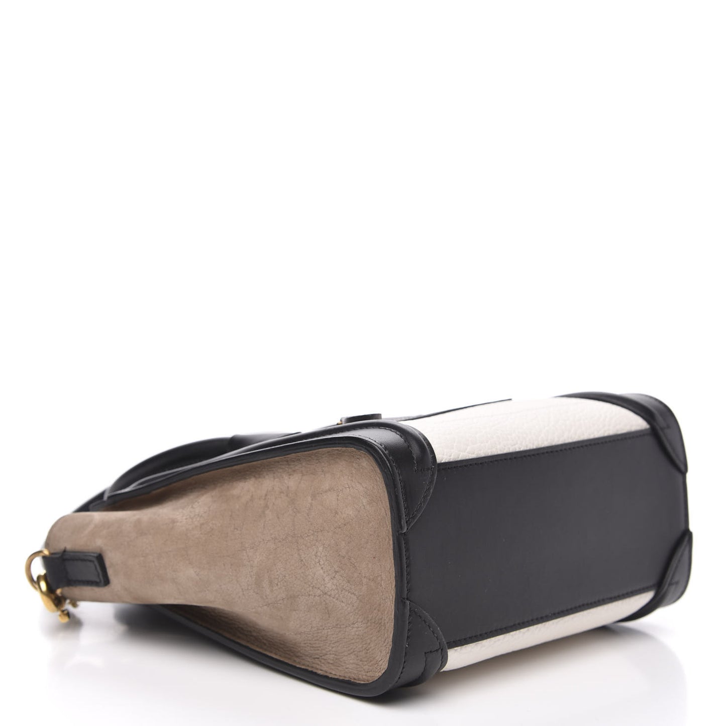 Bullhide Calfskin Suede Nano Tri-Color Luggage White