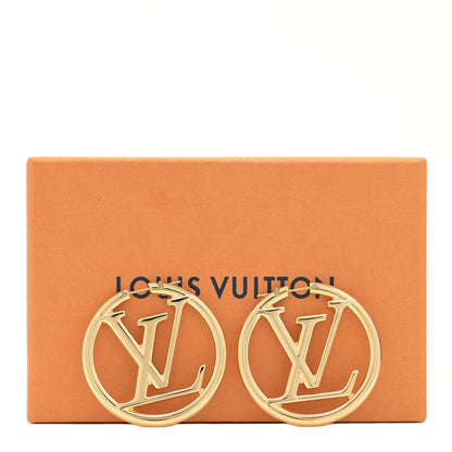 Louis Vuitton Metal Louise Hoop Earrings Gold 6 of 6