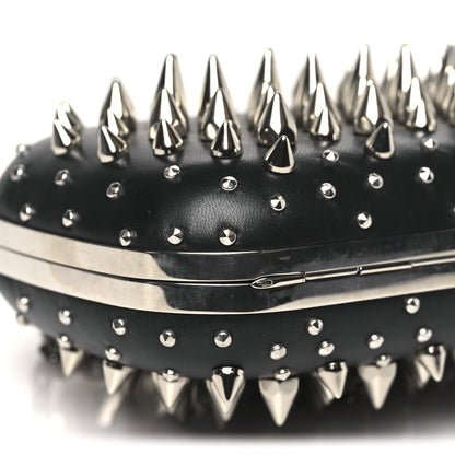 Alexander McQueen Calfskin Spike Studded Knuckle Box Clutch Black 8 of 10