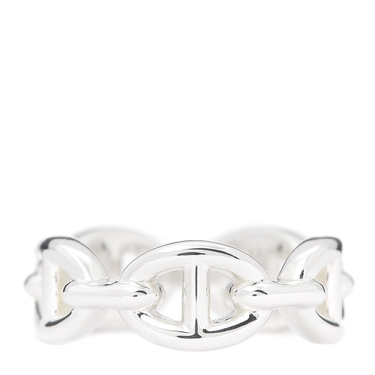 Sterling Silver PM Chaine d'Ancre Enchainee Band Ring 52 6