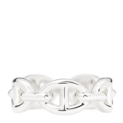 Hermes Sterling Silver PM Chaine d'Ancre Enchainee Band Ring 52 6 1 of 9