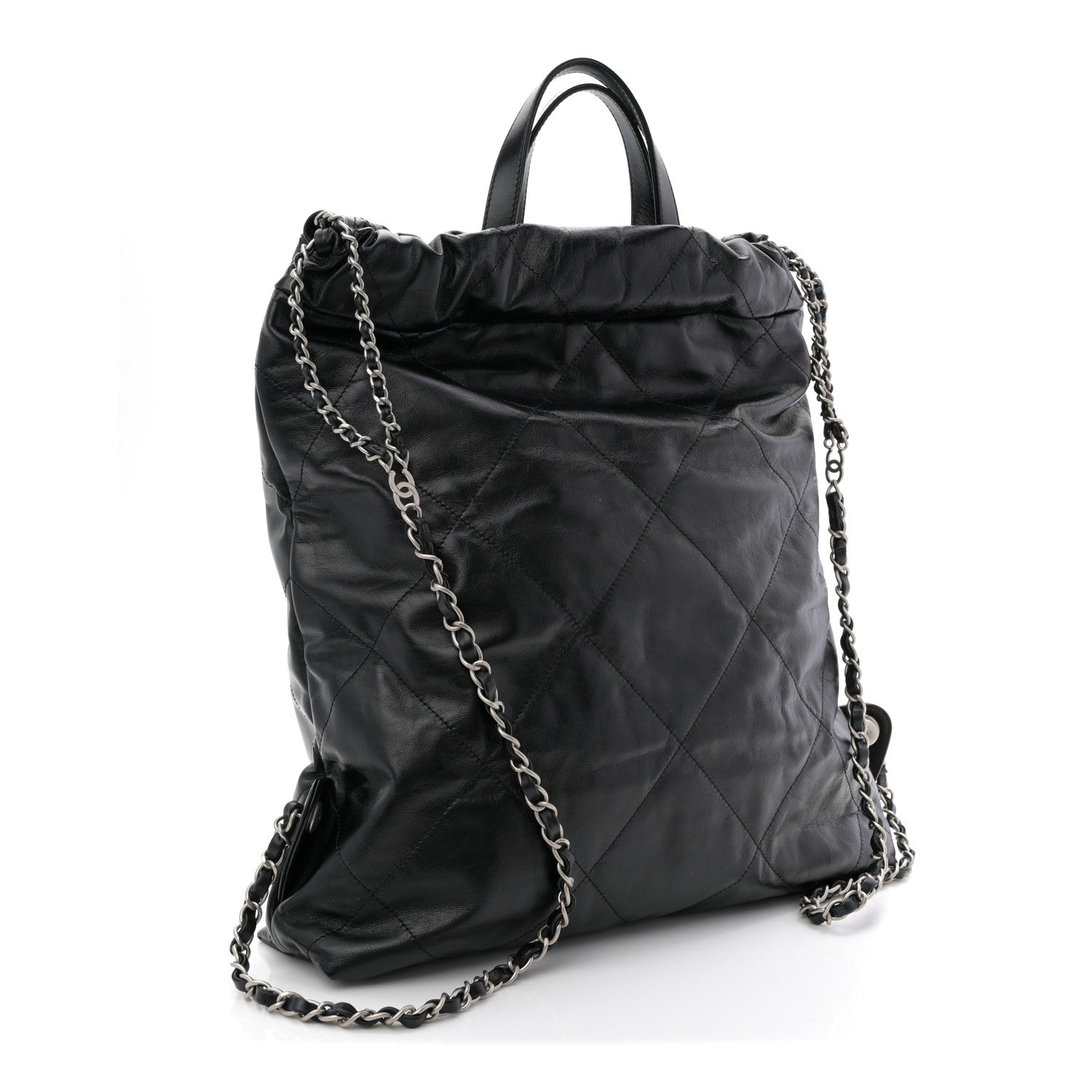 Chanel Shiny Calfskin Quilted Chanel 22 Backpack Black 3 of 10