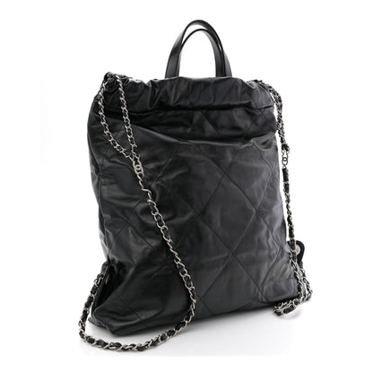 Chanel Shiny Calfskin Quilted Chanel 22 Backpack Black 3 of 10