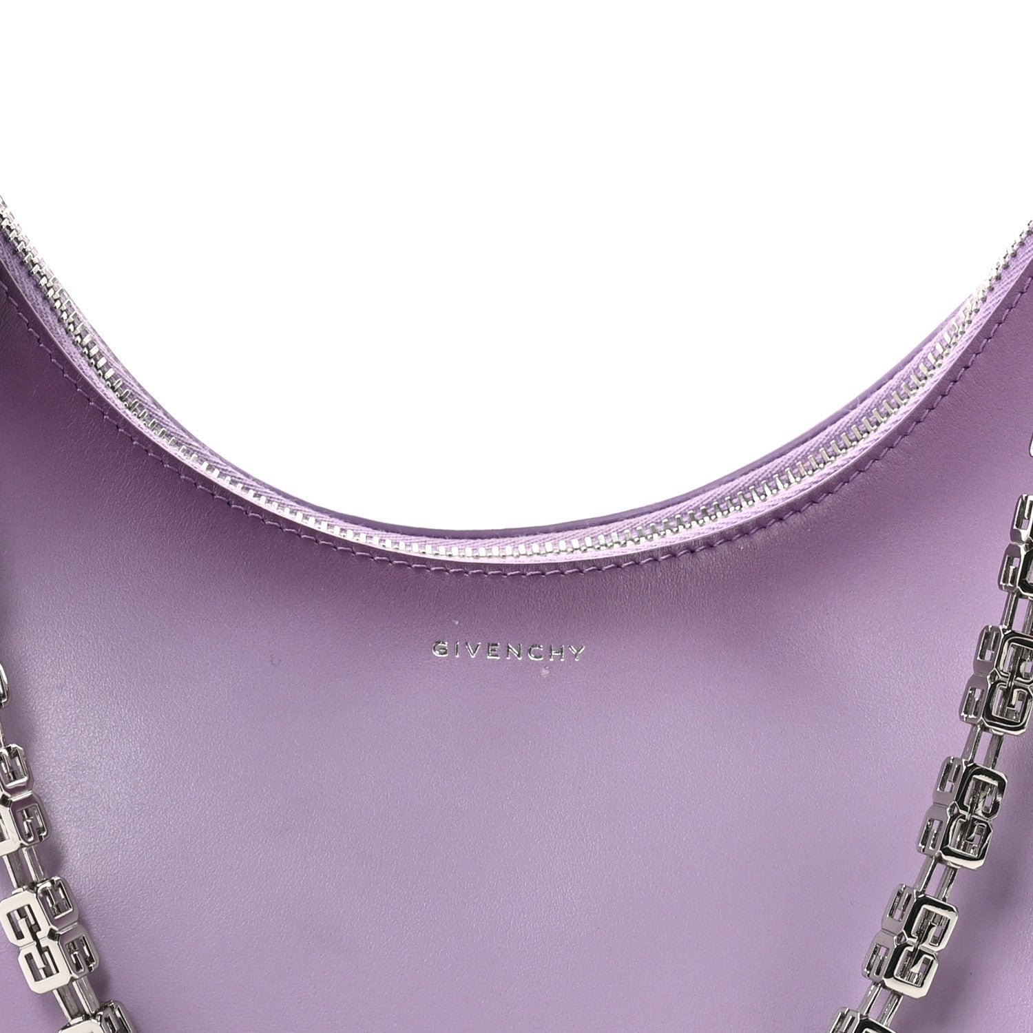 Givenchy Smooth Calfskin Small Moon Cut Out Shoulder Bag Mauve 8 of 10