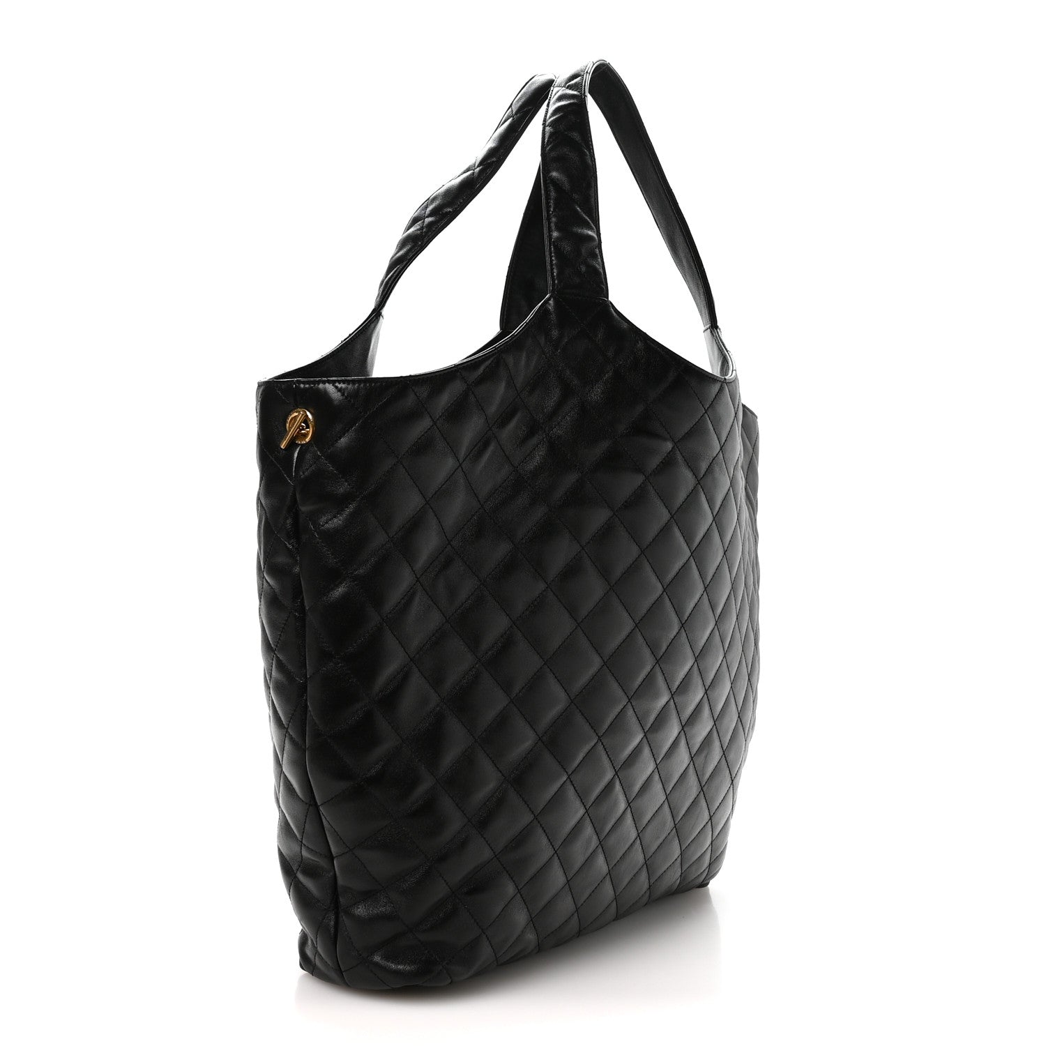 Saint Laurent Lambskin Quilted Maxi Icare Shopping Tote Black 3 of 11