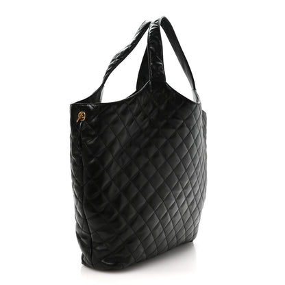 Saint Laurent Lambskin Quilted Maxi Icare Shopping Tote Black 3 of 11