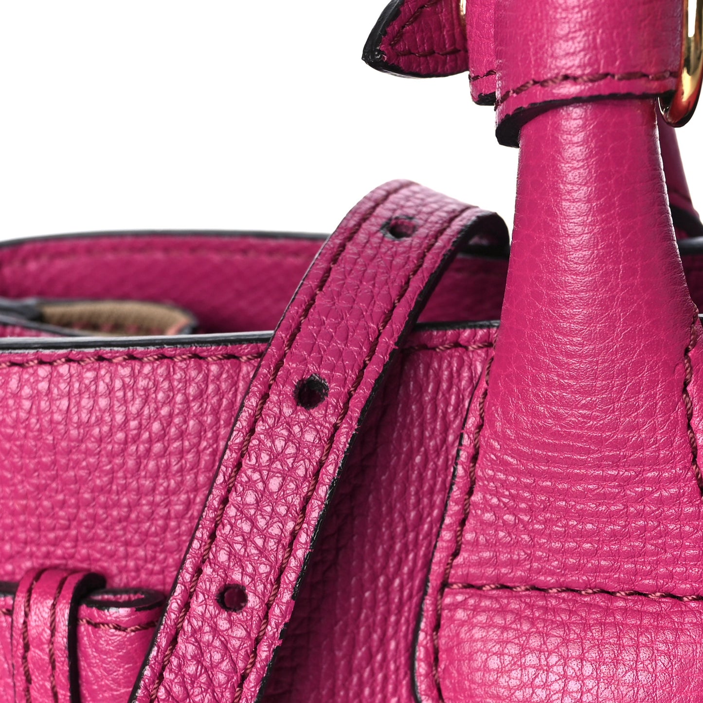 Grainy Calfskin House Check Medium Banner Tote Brilliant Fuchsia