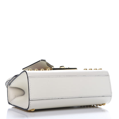 Gucci Calfskin Floral Embroidered Small Padlock Shoulder Bag White 4 of 9