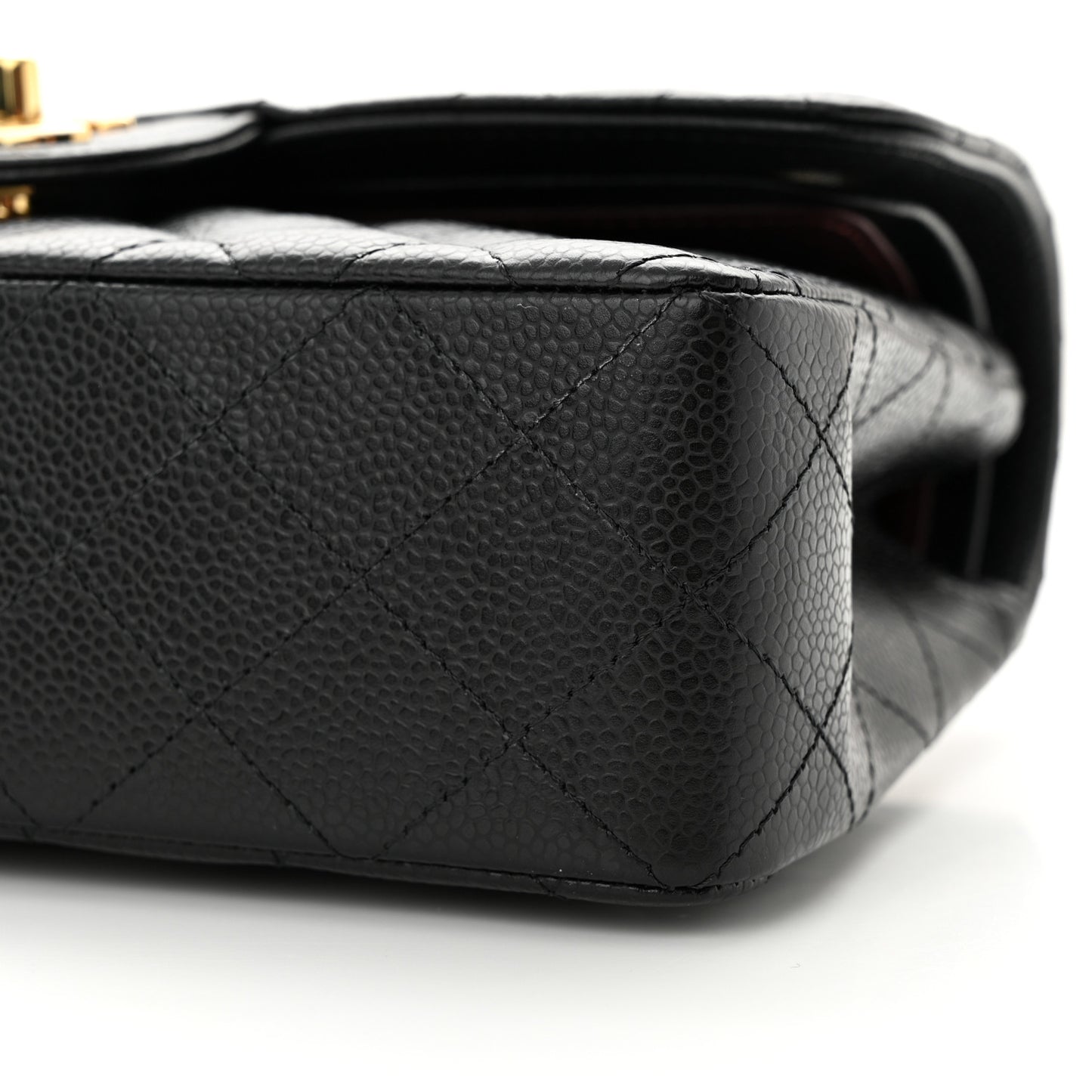 Caviar Quilted Small Double Flap Black