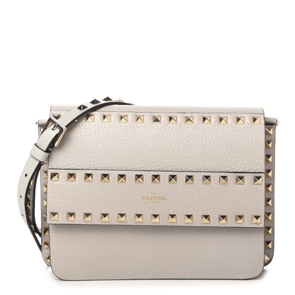 Valentino Garavani Pebbled Calfskin Rockstud Side Slip Crossbody Pastel Grey 1 of 14