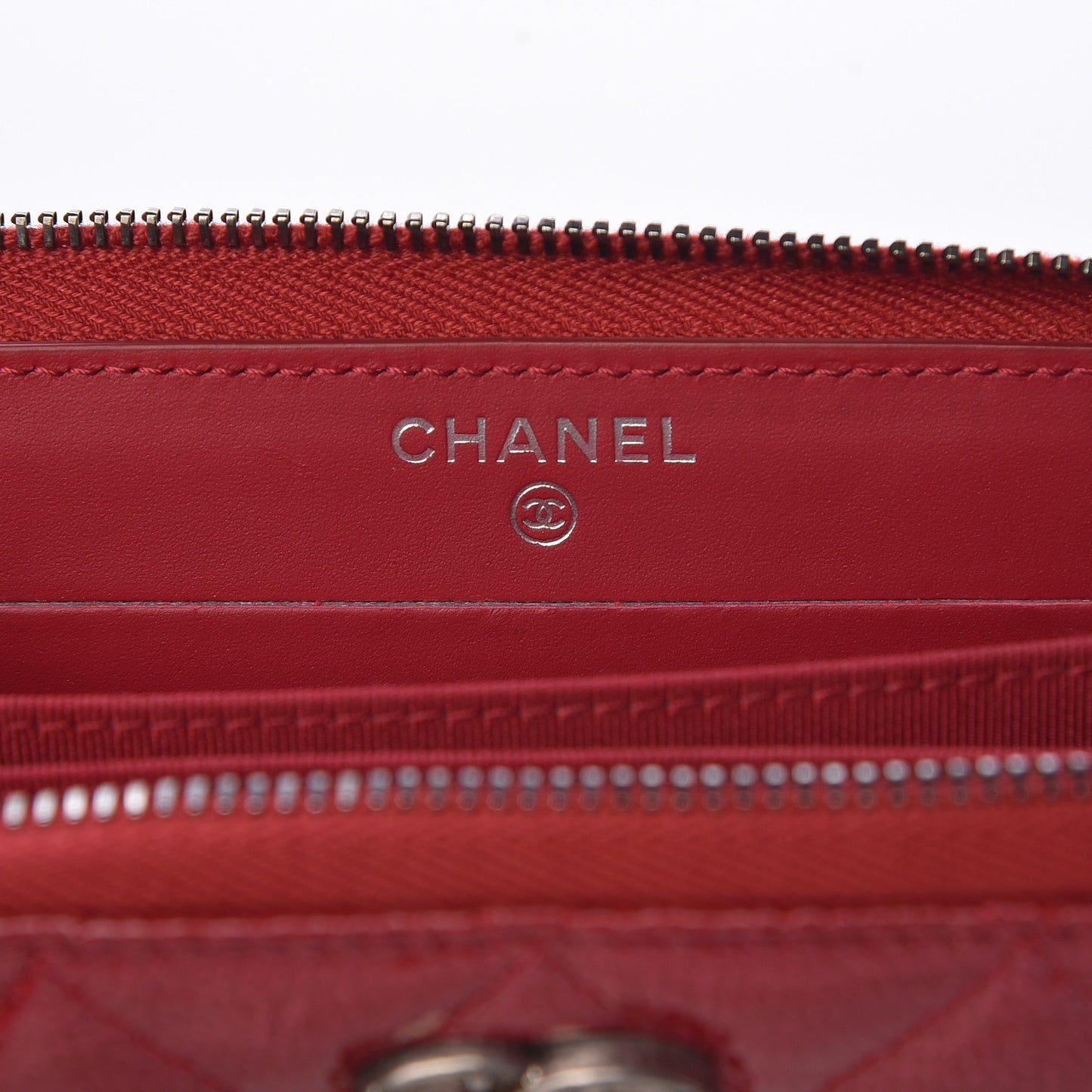 Patent Goatskin Paris Dallas Zip Around Wallet Red