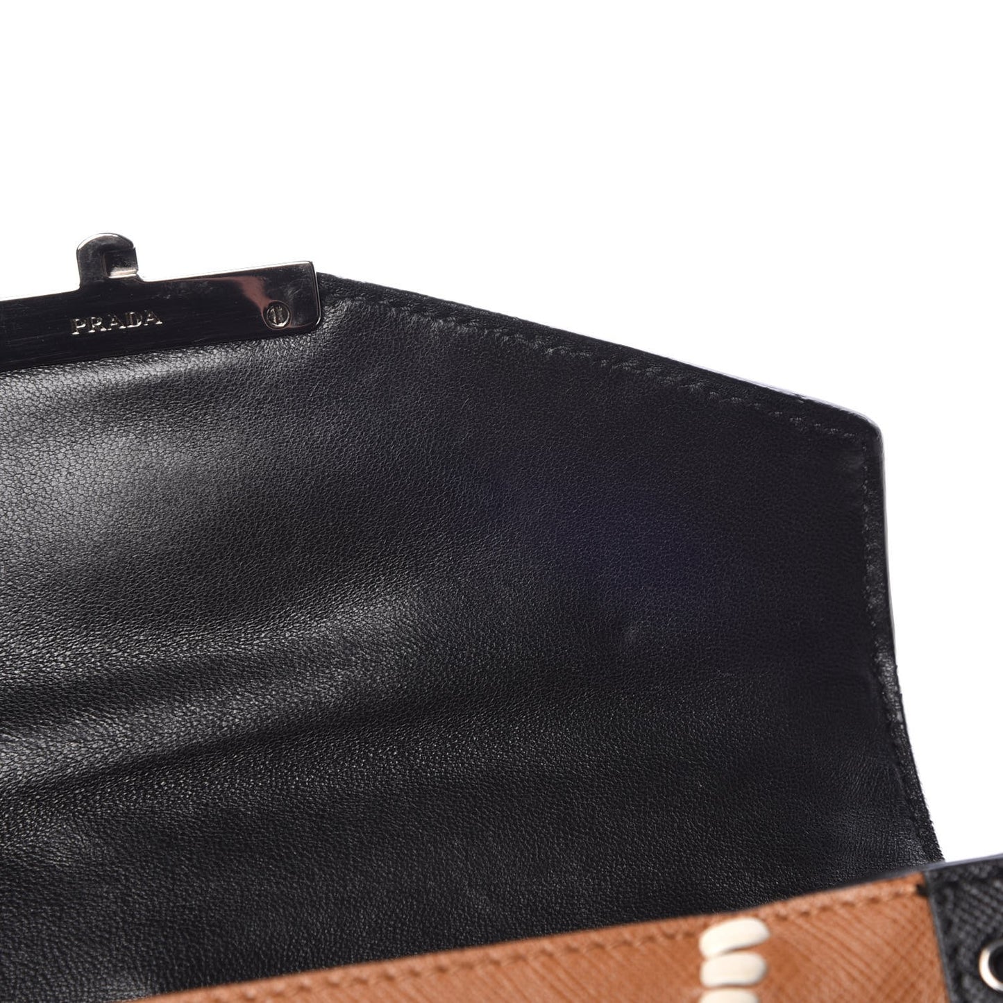 Saffiano Embroidered Pattina Crossbody Bag Caramel Ghiaccio