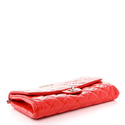 Chanel Patent Quilted Clutch With Chain Flap Red 3 of 7