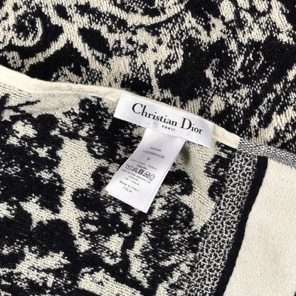 Christian Dior Cotton Toile De Jouy Reverse Towel Black Ivory 3 of 3