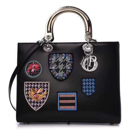 Christian Dior Smooth Calfskin Large Lucky Badges Lady Dior Black 1 of 10