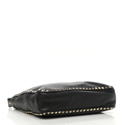Valentino Garavani Pebbled Calfskin Large Rockstud Flip-Lock Messenger Bag Black 5 of 12