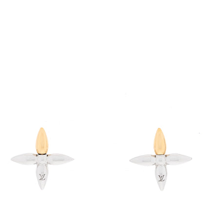 Louis Vuitton Metal Louisette Earrings Silver Gold 1 of 3