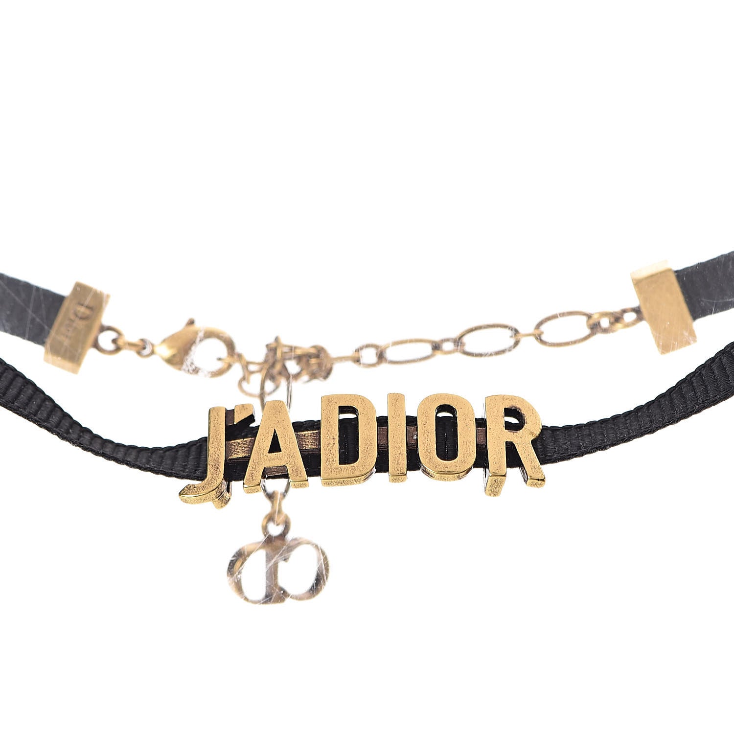 Christian Dior Grosgrain Ribbon J'Adior Logo Choker Necklace Black 3 of 5