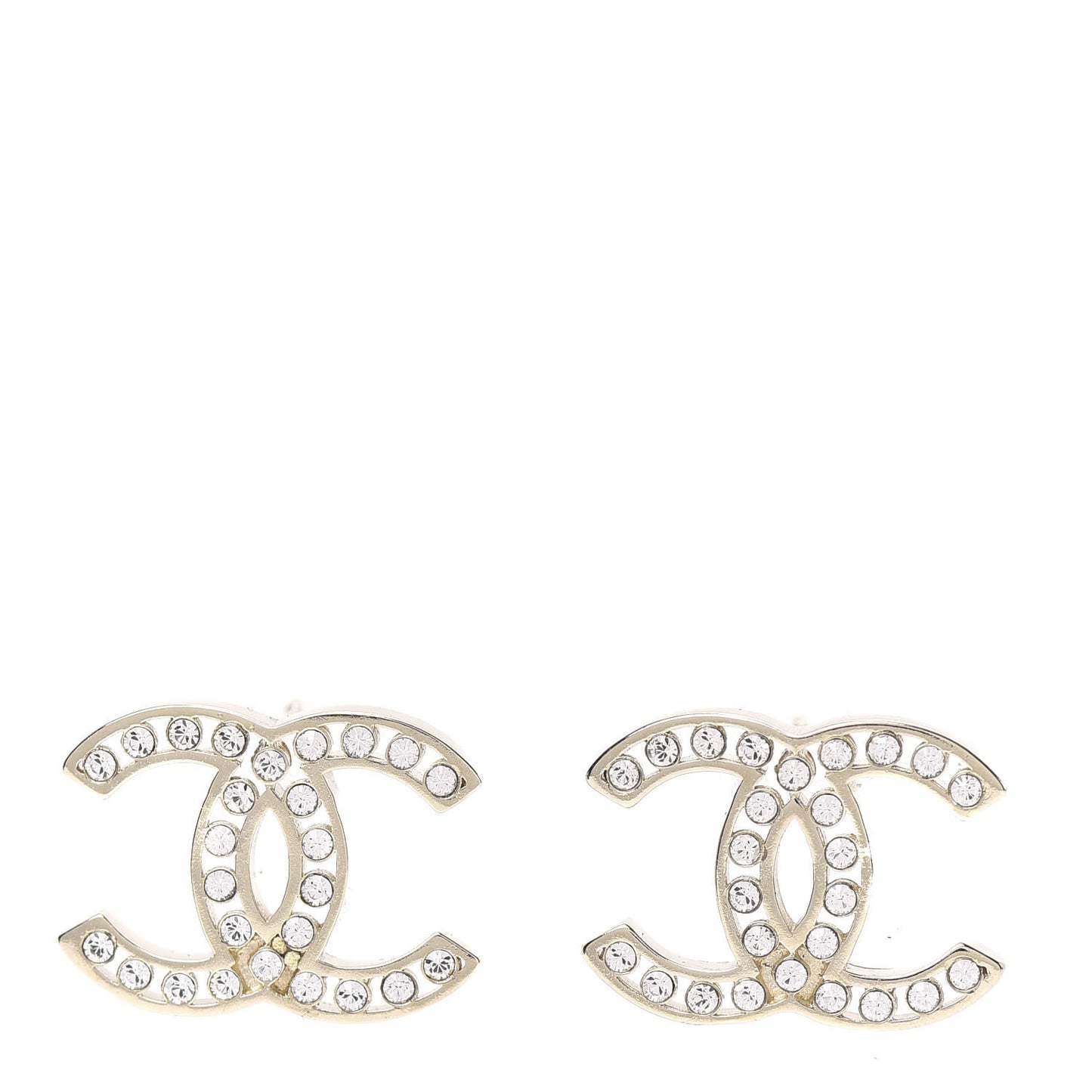 Crystal CC Large Earrings Gold